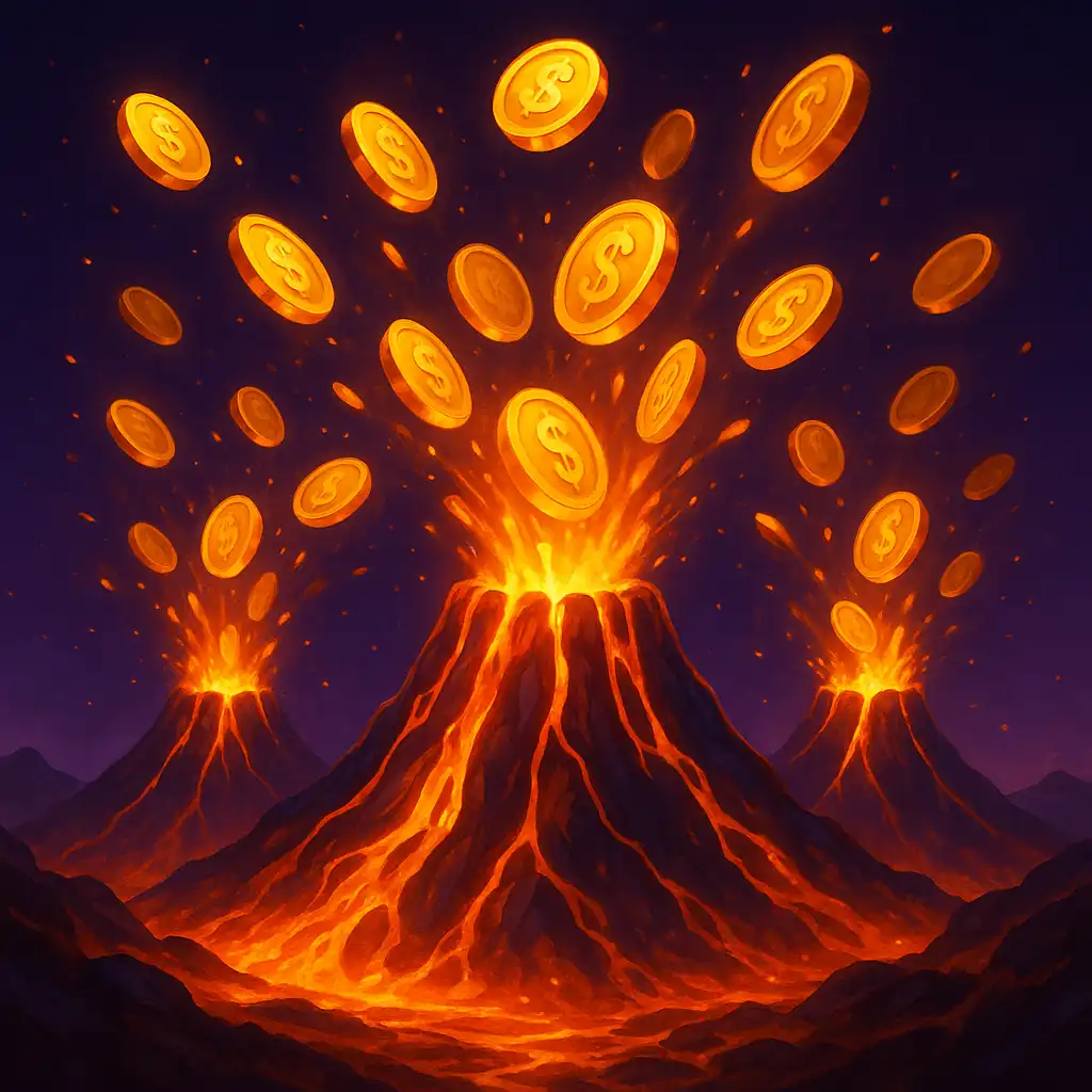 3 Coin Volcanoes slot game artwork