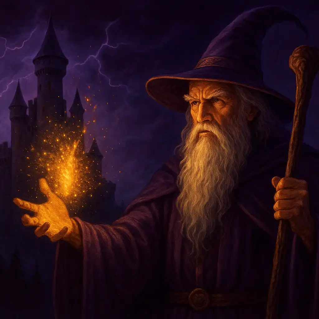 Rise of Merlin slot game artwork
