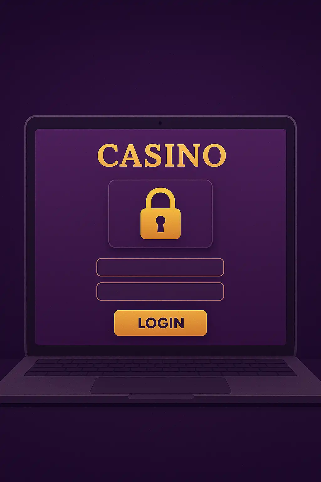 Mockup of the Jamslot Casino account login screen in purple and gold